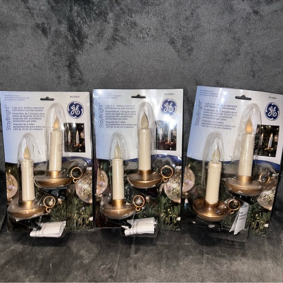GE StayBright 2 pack 6 Inch battery operated LED flickering tree candles 6 Piece - Picture 2 of 12